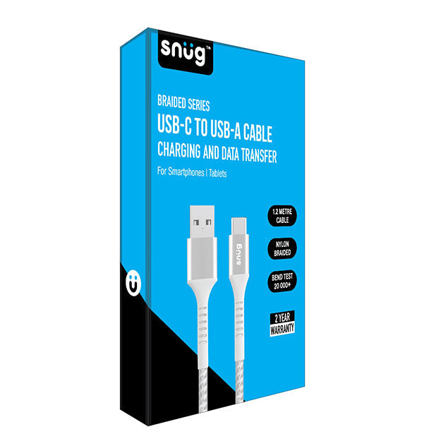 Snug USB-C To USB-A Braided Charging And Data Transfer 1.2m Cable