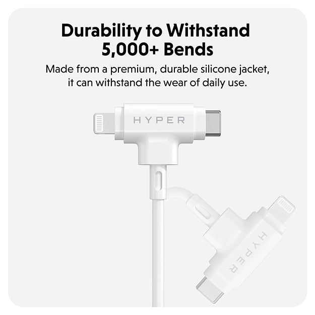 Hyper Juice USB-C And Lightning Hybrid Silicone Cable (1.5m/5ft)