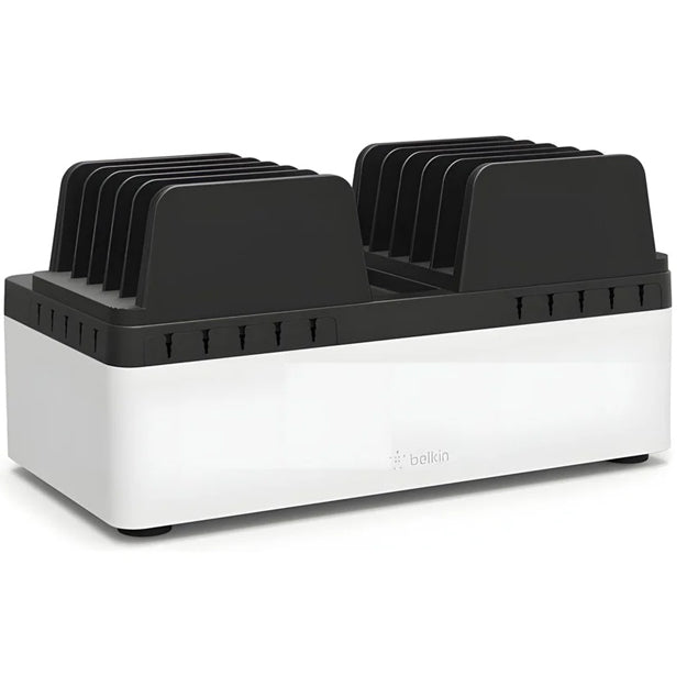 Belkin AC Classroom Charging Station With Fixed Dividers For Notebooks And Tablets - Black & Silver