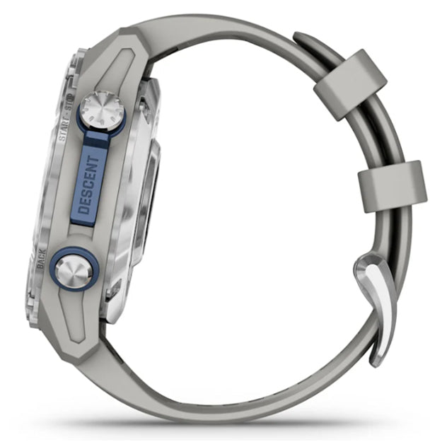 Garmin Descent MK3 Dive Watch 43 mm - Stainless Steel With Fog Grey Silicone Band