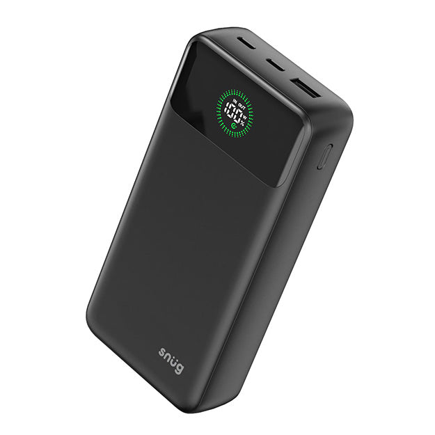 Snug 20000mAh Power Bank Charges 3 Devices With Intelligent Display - Black