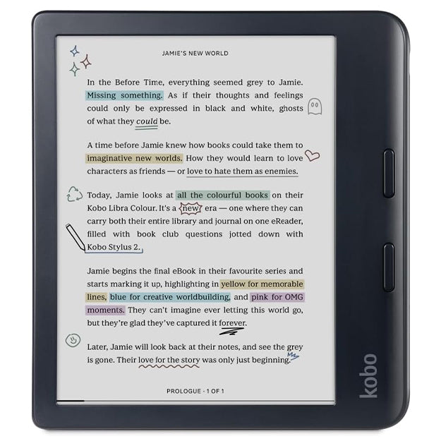 Kobo Libra Colour 7" eReader With Original Kobo Libra Notebook Cover Bundle - Black
