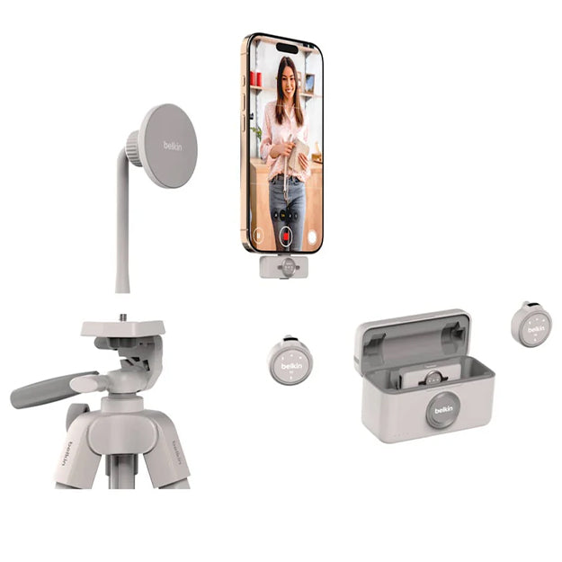 Belkin 3-in-1 Creator Kit Microphone Tripod And Phone Mount - Sand