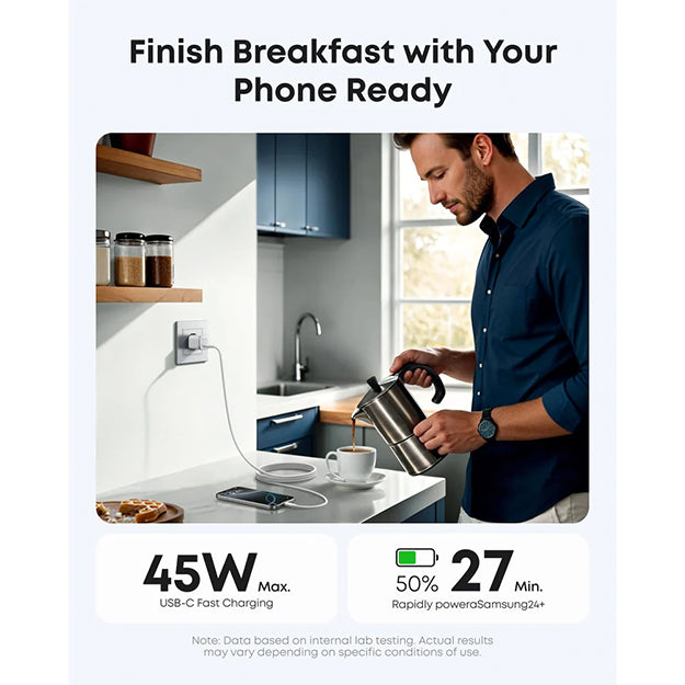 Anker Zolo 45W Compact USB-C GaN Charger - White