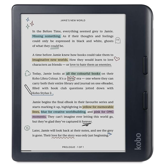 Kobo Libra Colour 7" eReader With Original Kobo Libra SleepCover Bundle - Black