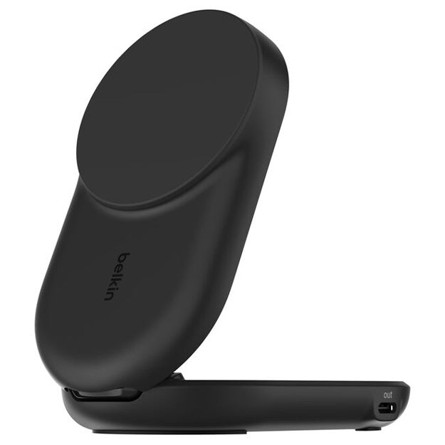 Belkin UltraCharge 2-In-1 Foldable Magnetic Wireless Charger With Qi2 25W Round Form - Black