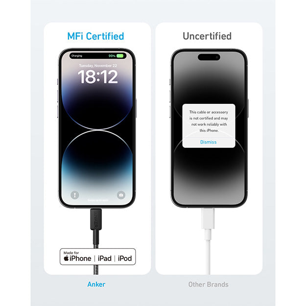 Anker 322 PowerLine USB-C to MFI 0.9M 60W Cable – Black