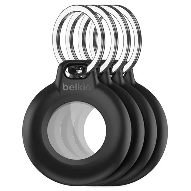 Belkin Waterproof Secure Holder With Key Ring For AirTag (4pack) -  Black