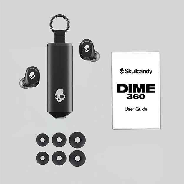 SkullCandy Dime 360 Wireless Pea Shape In-Ear Earbuds With Clip - Black
