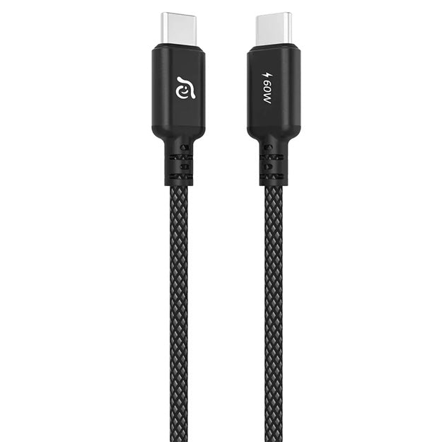 Adam Elements CASA S200 USB-C To USB-C 60W Braided Charging Cable 200 cm - Black