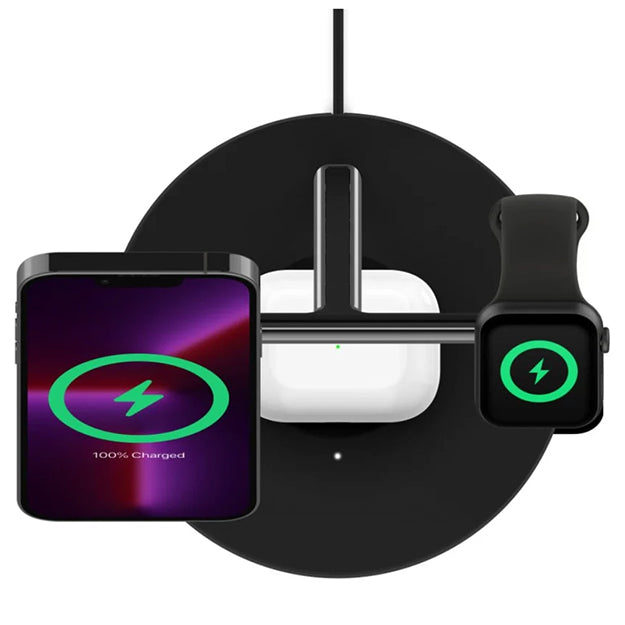 Belkin BoostCharge Pro 3-in-1 Charging Dock With Qi2 MagSafe Charger - Black