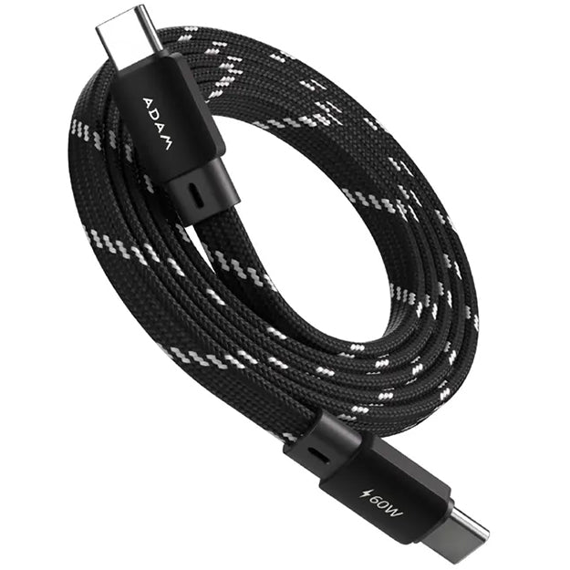 Adam Elements CASA MF100 USB-C To USB-C 60W Magnetic Flat Charging Cable 100cm - Black