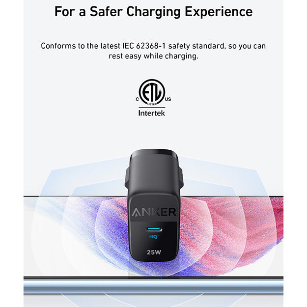 Anker 312 1 Port Fast Charger 25W PD Wall Charger – Black