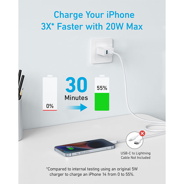 Anker Fast Charger 20W PD Wall Charger – White