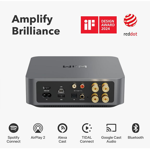 WiiM Amp (Multiroom Streaming Amplifier) - Space Grey (Unboxed Deal)