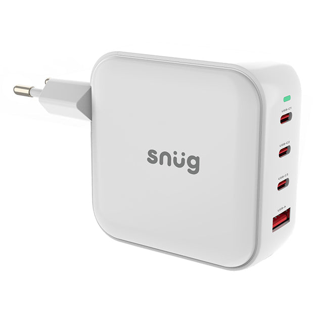 Snug GaN 4 Port Ultra Fast Wall Charger - White
