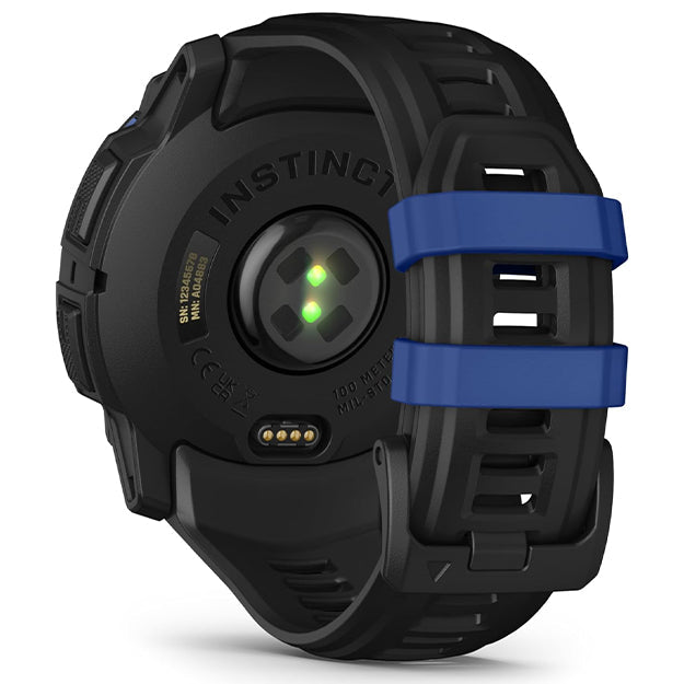 Garmin Instinct 3 Supernova 50mm AMOLED Rugged GPS Watch (Limited Edition) - Black With Bolt Blue Band