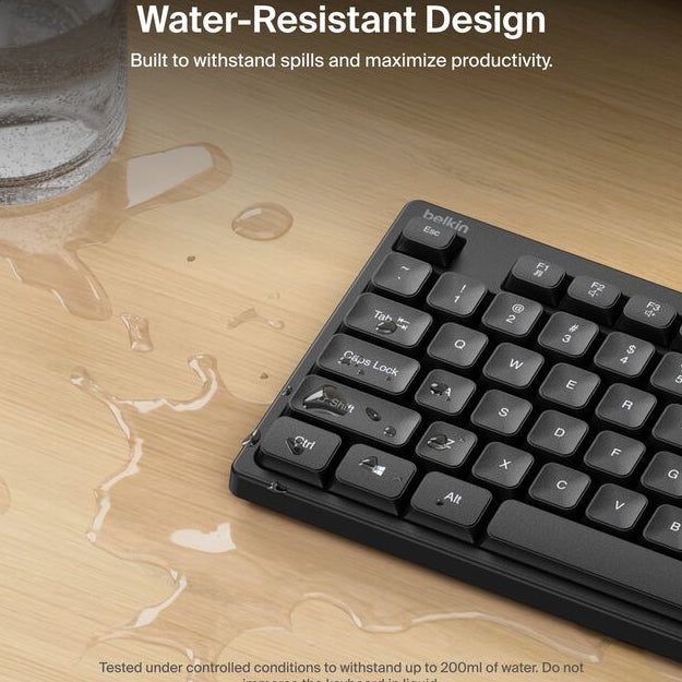 Belkin Wired USB-A Keyboard And Mouse Combo - Black