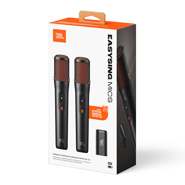 JBL Easy Sing AI Karaoke Wireless Mic & Receiver (2 Pack) - Black