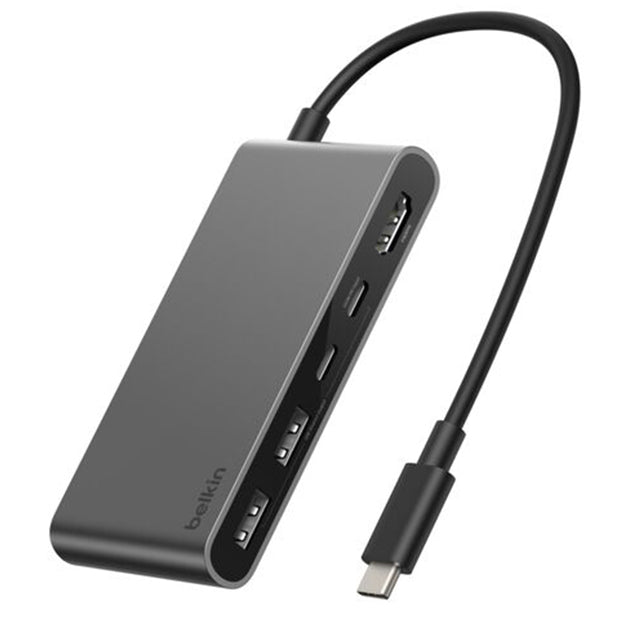 Belkin Connect 5-Port USB Hub with Dual USB-C Ports - Grey