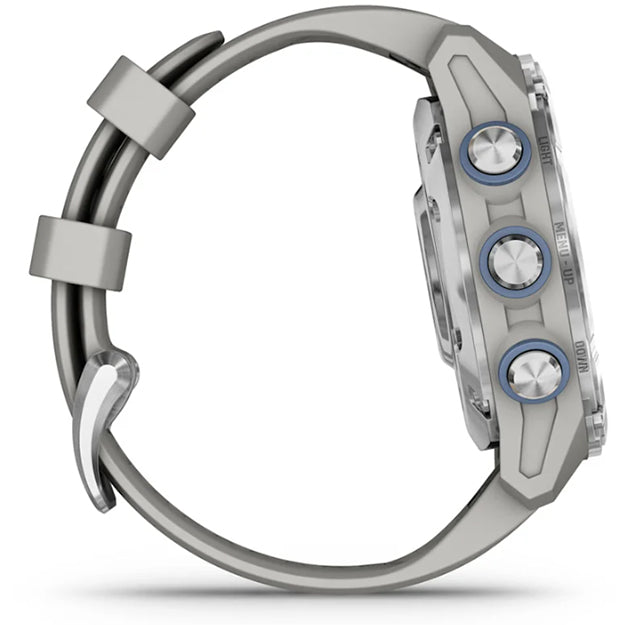 Garmin Descent MK3 Dive Watch 43 mm - Stainless Steel With Fog Grey Silicone Band