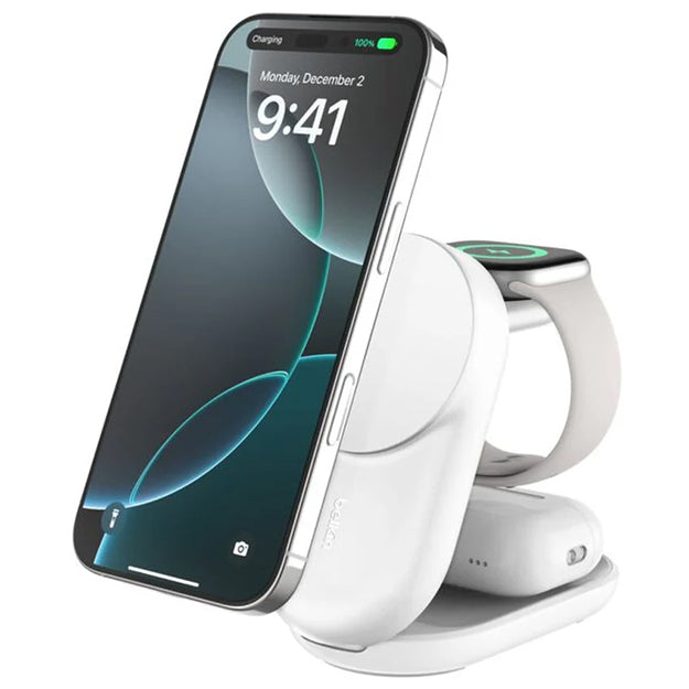 Belkin UltraCharge 25W 3-in-1 Qi2 Round Magnetic Wireless Charger