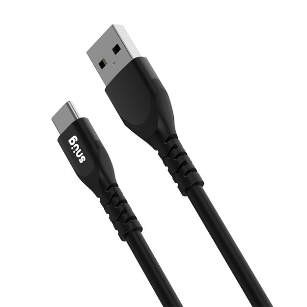 Snug USB-C To USB-A Silicone Charging And Data Transfer 1.2m Cable - Black