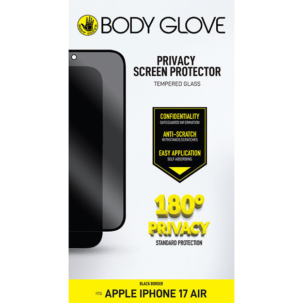 Body Glove Privacy Tempered Glass Screen Protector For Apple iPhone AIR – Black Border