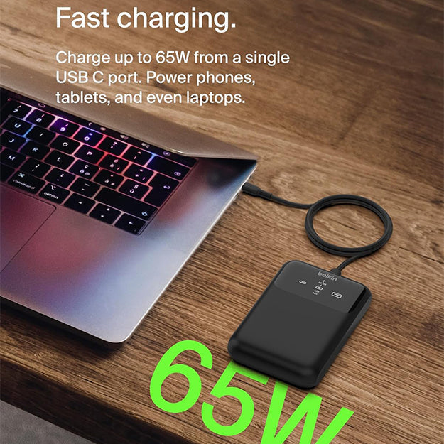 Belkin BoostCharge Pro 20000 mAh 3 Port Power Bank - Black