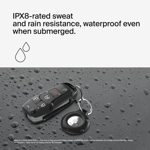Belkin Waterproof Secure Holder With Key Ring For AirTag (2Pack) - Black