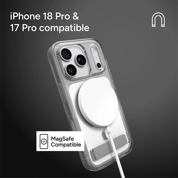 Zagg Crystal Palace Snap MagSafe Case With KickStand For Apple iPhone 18 PRO / 17 PRO - Clear