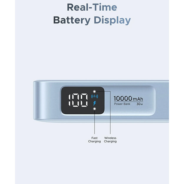 UGreen MagFlow Magnetic Wireless 10 000mAh Power Bank Qi2 25W With MagSafe - Blue