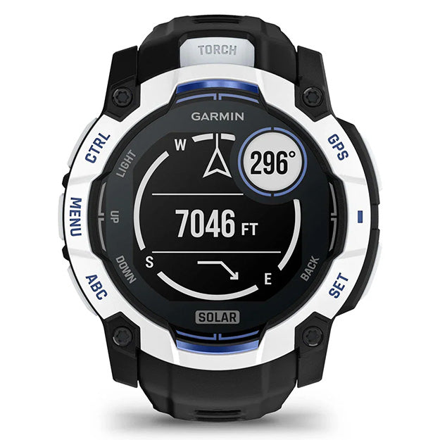 Garmin Instinct 3 Supernova 50mm Solar Rugged GPS Watch (Limited Edition) - Whitestone With Black Band