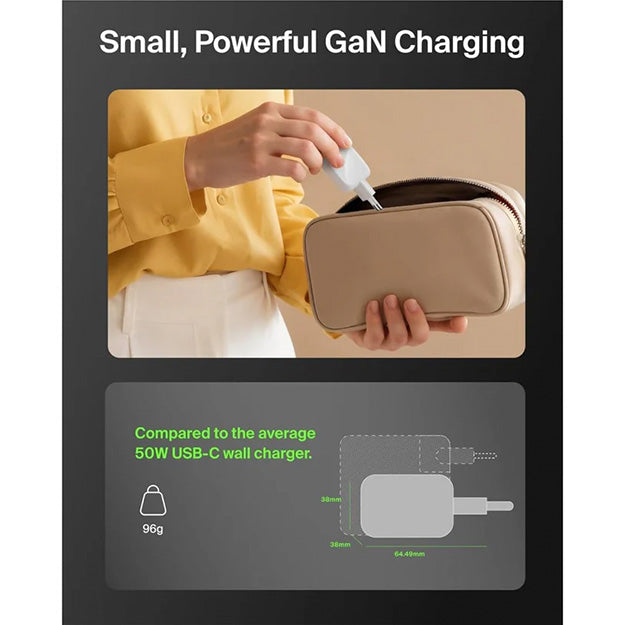 Belkin 50W Dual Type-C GaN Charger - White