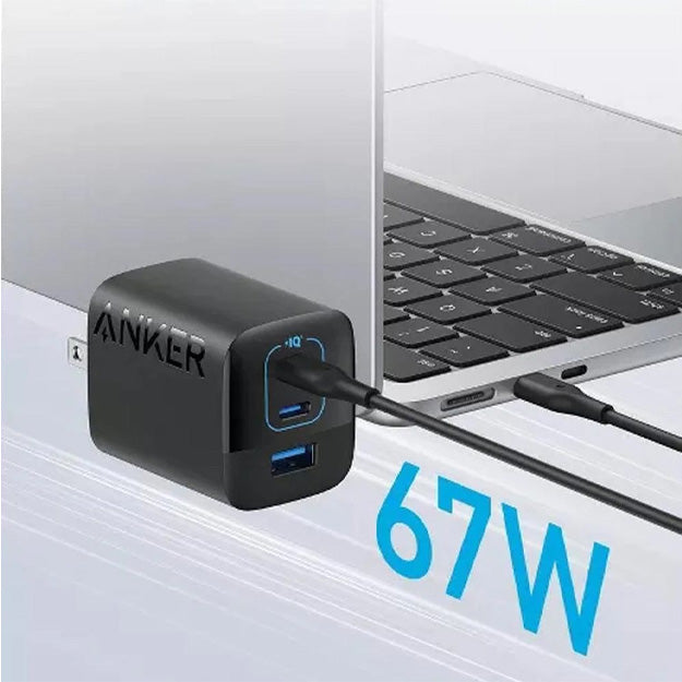 Anker 336 67W GaN 3 Port Fast Charge Wall Charger - Black