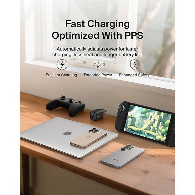 Belkin Gaming Dual USB-C Wall Charger 65W For Nintendo Switch 2 - Black