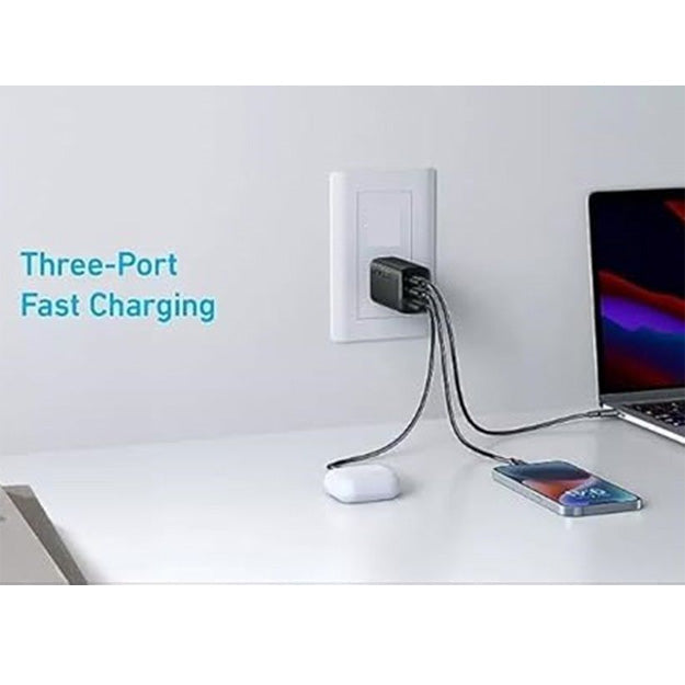 Anker 336 67W GaN 3 Port Fast Charge Wall Charger - Black