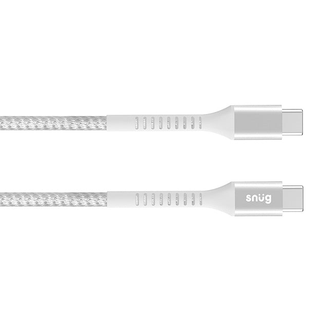 Snug USB-C To USB-C Braided Charging And Data Transfer 1.2m Cable - White
