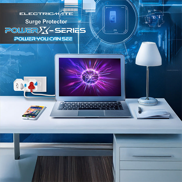 ElectricMate Power X-Series Surge Protector Power Strip - White