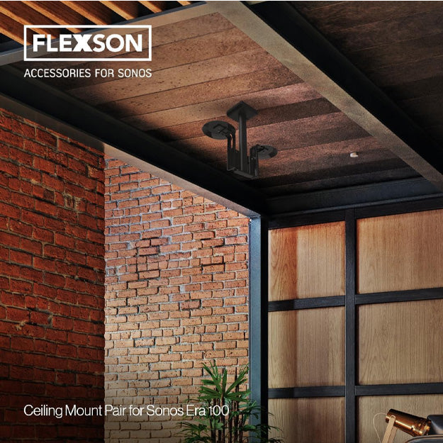 Flexson Ceiling Mount For Two Sonos ERA 100 (Pair) - Black
