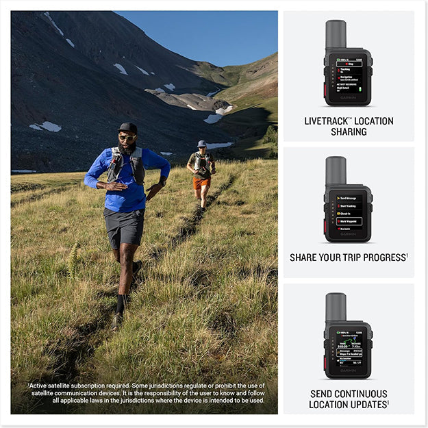 Garmin inReach Mini 3 Rugged Compact SOS Satellite Communicator With Touchscreen - Black & Grey