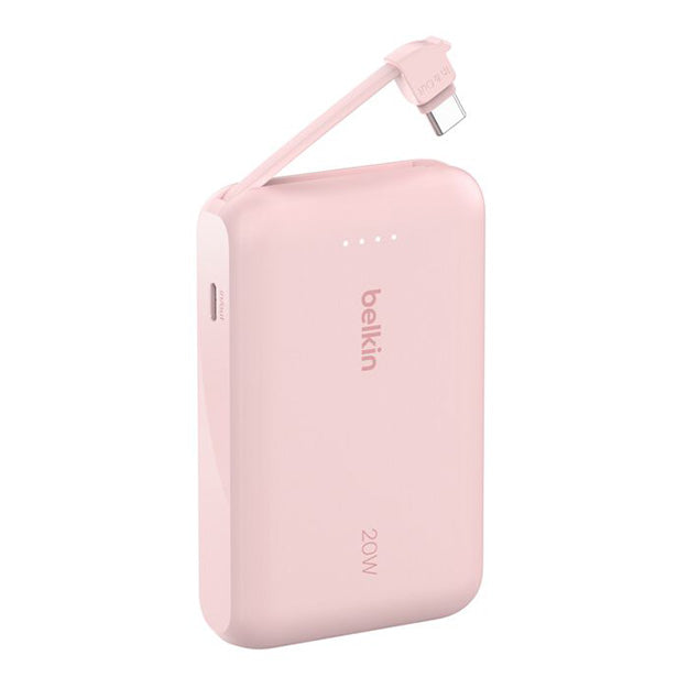 Belkin BoostCharge Power Bank 10 000mAh With Integrated Cable - Pink