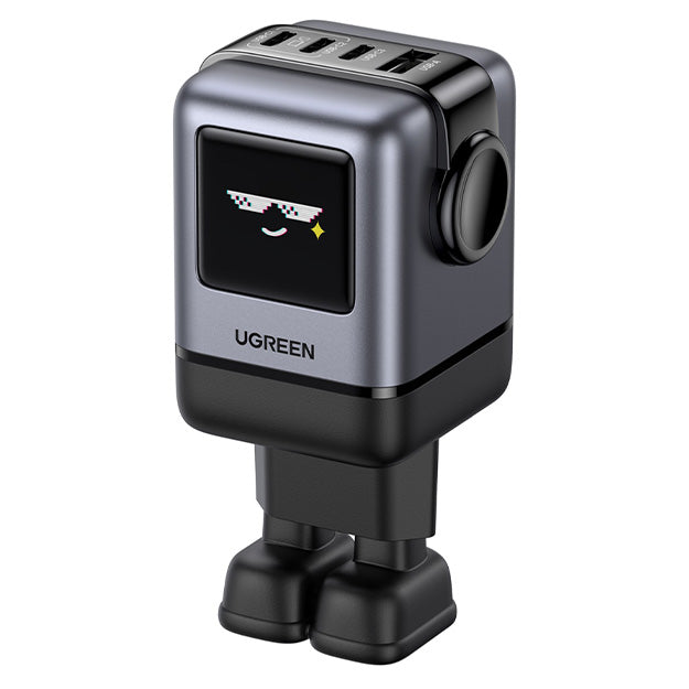 UGreen 100W Uno Robot GaN Fast Charger With USB-A + 3 x USB-C Ports - Black