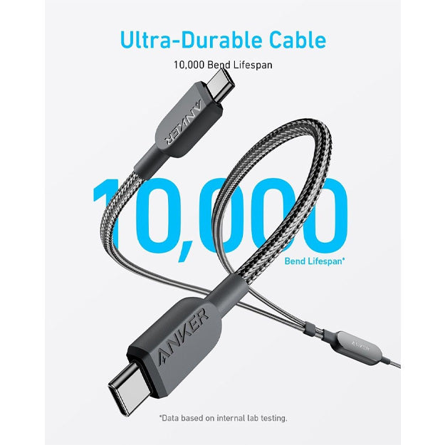 Anker 140W 2-in-1 Type-C To x2 Type-C Data Cable 1.2m - Black