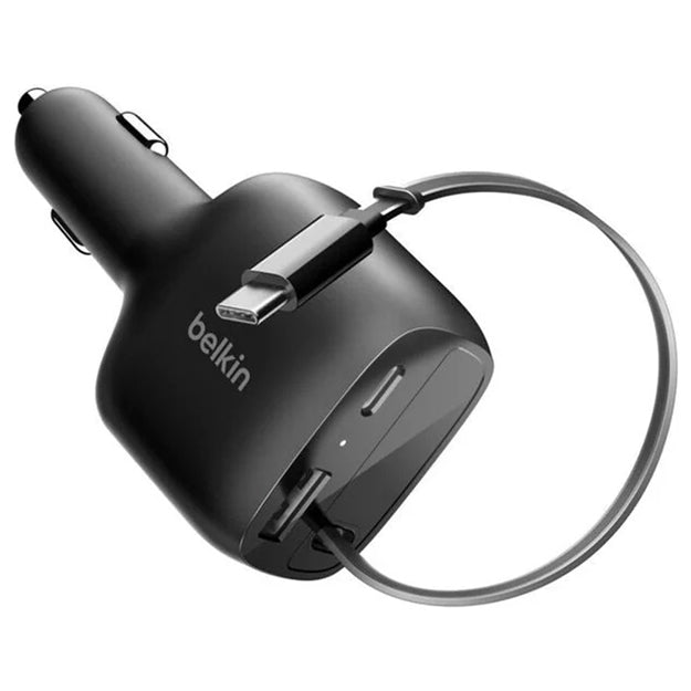 Belkin 75W BoostCharge Retractable Car Charger - Black