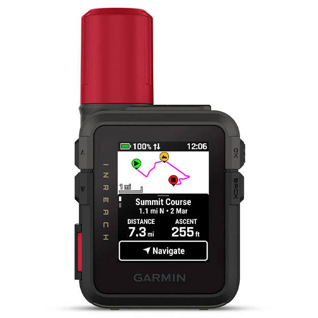Garmin inReach Mini 3 Plus Rugged Compact SOS Satellite Communicator With Photo And Voice Messaging - Black & Red