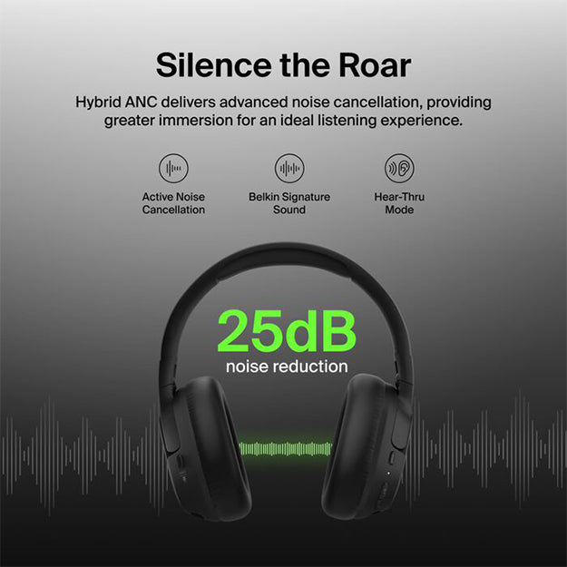 Belkin SoundForm Isolate Noise Cancelling Over-Ear Bluetooth Headphones