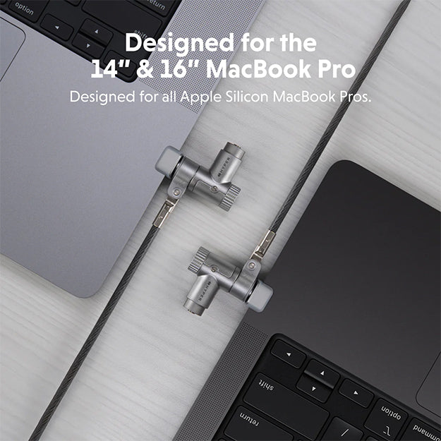 Hyper HyperShield MacBook Pro Cable Lock - Silver