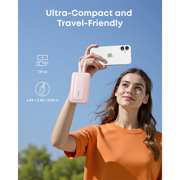 Anker Zolo 10 000mAh 35W Power Bank With Built in Dual USB Type-C Cables - Black