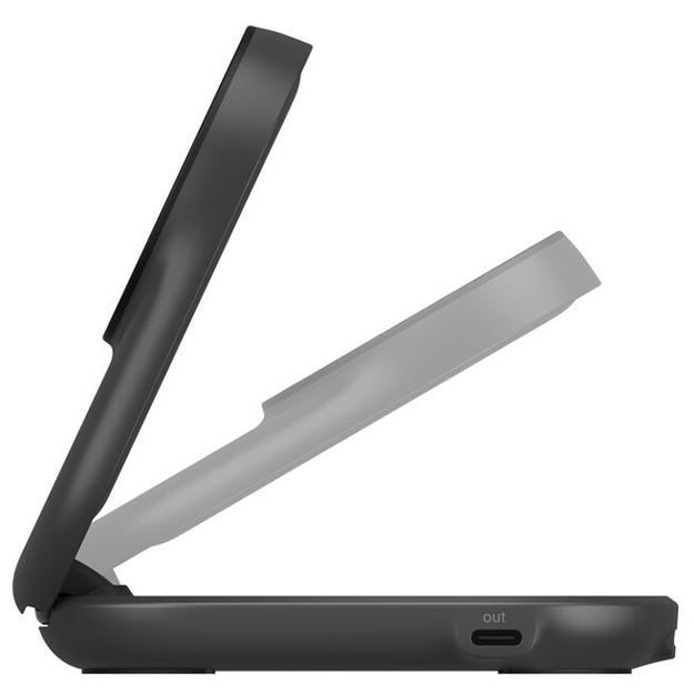 Belkin UltraCharge 2-In-1 Foldable Magnetic Wireless Charger With Qi2 25W Round Form - Black